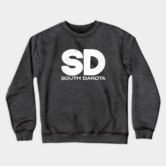 SD South Dakota Vintage State Typography Crewneck Sweatshirt by Commykaze